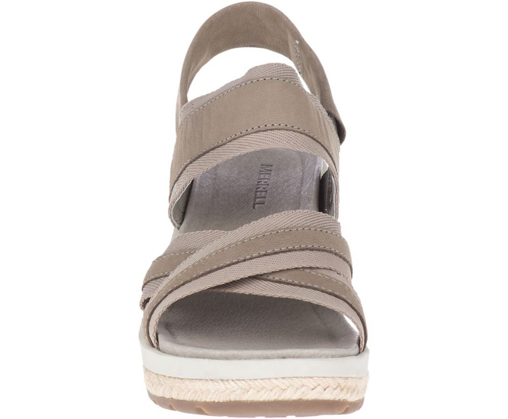 Sandały Merrell Damskie Szare - Kaiteri Wedge Strap - 725904-ADX